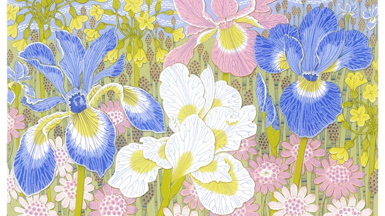 Angie Lewin, The May Garden screenprint